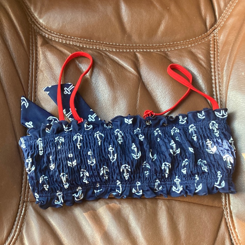 Girls size 6 anchor sailor bikini top nautical